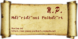 Máriássi Pelbárt névjegykártya